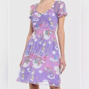 Hot Topic "Care Bears" Characters In The Clouds Dress w/Mesh Bouncy Skirt (L)